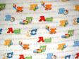 Alphabet Trains Kites Flannel Receiving Baby Blanket