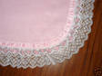 Pink Triple Lace Ribbon Fleece Baby Receiving Blanket